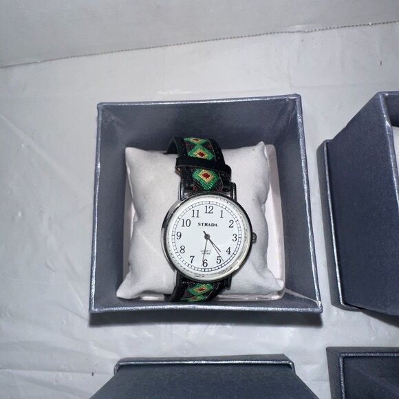 Set Of 4 Strada Mens Watches With Assorted Strap Designs - Picture 4 of 6